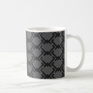 Geometrisches, schwarzes Diamantmuster Kaffeetasse