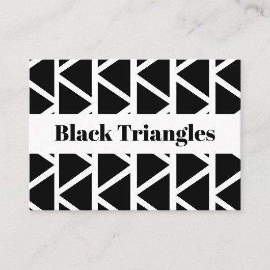Geometrisches Schwarzes Dreieck Visitenkarte (Vorderseite)