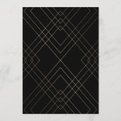 Geometrisches Schwarzes-Gold-Kalligrafie-Hochzeit Einladung (Rückseite)