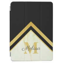 Geometrisches Schwarzes Gold Monogramm