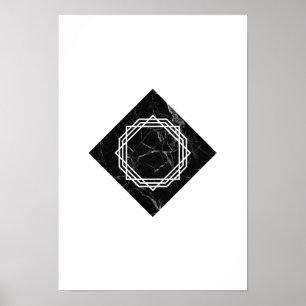 Geometrisches schwarzes Marmorposter Poster