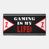 Geometrisches schwarzes Monogramm für Gamername Schreibtischunterlage (Vorderseite)