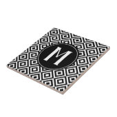 Geometrisches, schwarzes und weißes Monogramm-Must Fliese (Seite)