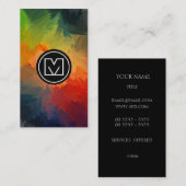 Geometrisches Schwarzes Visitenkarte (Vorne/Hinten)