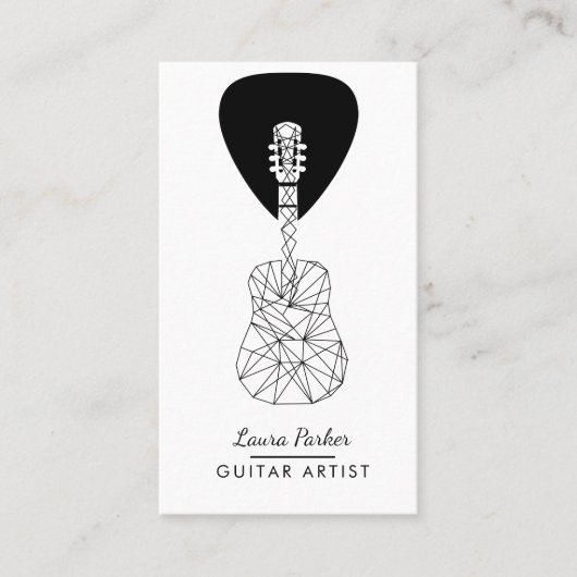 Geometrisches Schwarzes Visitenkarte (Vorderseite)