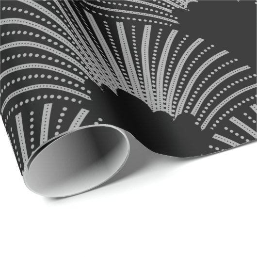 Geometrisches Schwarzweiß-Deko Geschenkpapier (Rolleneckpunkt)