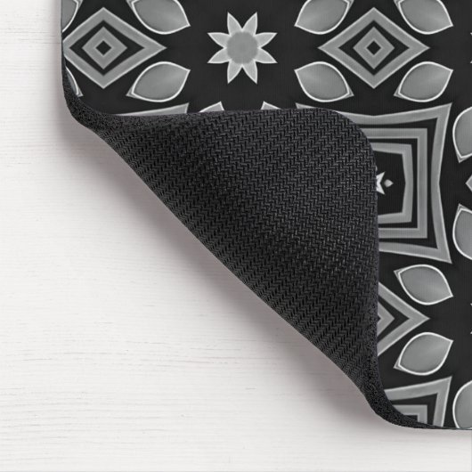 Geometrisches Schwarzweiß-Design Mousepad (Ecke)