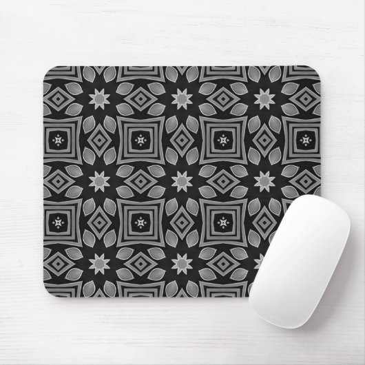 Geometrisches Schwarzweiß-Design Mousepad (Mit Mouse)