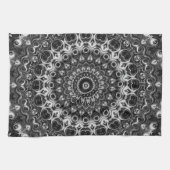Geometrisches Schwarzweiß-Mandala Geschirrtuch (Horizontal)