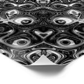 Geometrisches Schwarzweiß-Mandala Poster (Ecke)