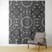 Geometrisches Schwarzweiß-Mandala Wandteppich (Beispiel)