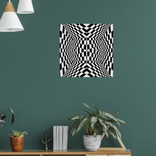 Geometrisches Schwarzweiss-Muster Poster