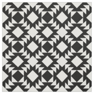 Geometrisches Schwarzweiss-Muster Stoff