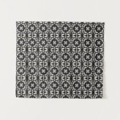 Geometrisches Schwarzweißdesign Wandteppich (Vorderseite (Horizontal))