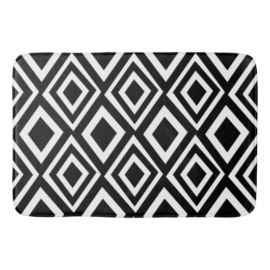 Geometrisches Schwarzweißmuster Badematte (Vorderseite)