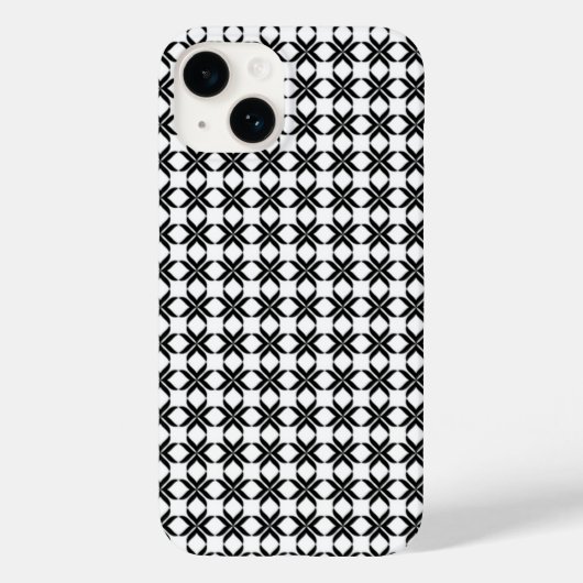 Geometrisches Schwarzweißmuster Case-Mate iPhone Hülle (Rückseite)