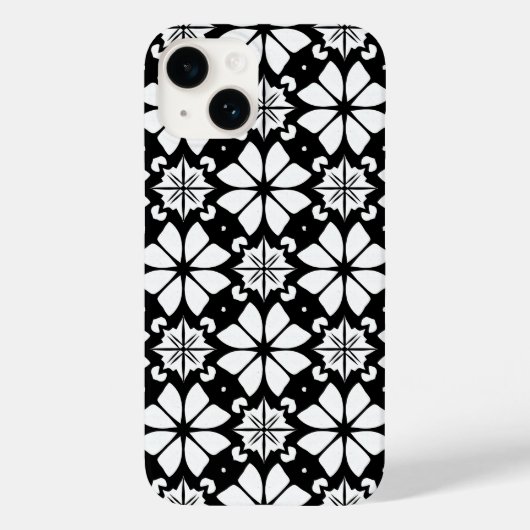 geometrisches Schwarzweißmuster Case-Mate iPhone Hülle (Rückseite)