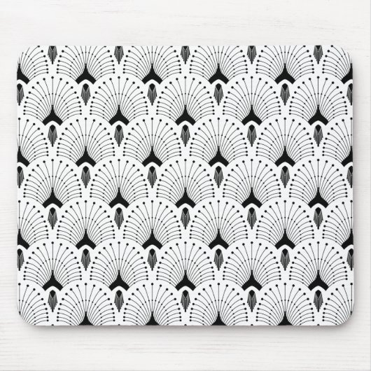 Geometrisches Schwarzweißmuster des Dekos Mousepad (Vorne)