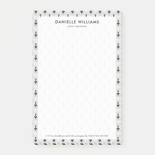 Geometrisches Schwarzweißmuster des Dekos Post-it Klebezettel (Vorderseite)