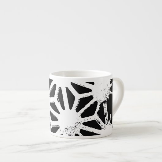 geometrisches Schwarzweißmuster Espressotasse (Vorderseite Rechts)