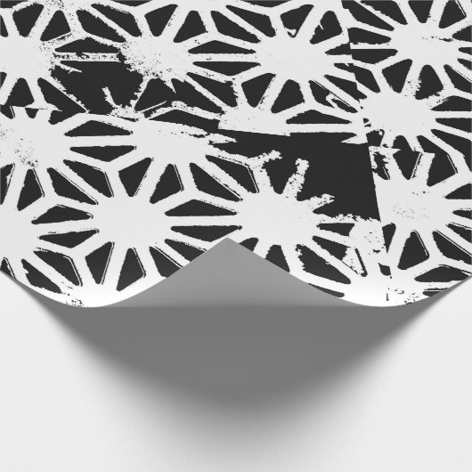 geometrisches Schwarzweißmuster Geschenkpapier (Ecke)