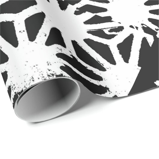 geometrisches Schwarzweißmuster Geschenkpapier (Rolleneckpunkt)