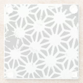 geometrisches Schwarzweißmuster Glasuntersetzer (Rückseite)