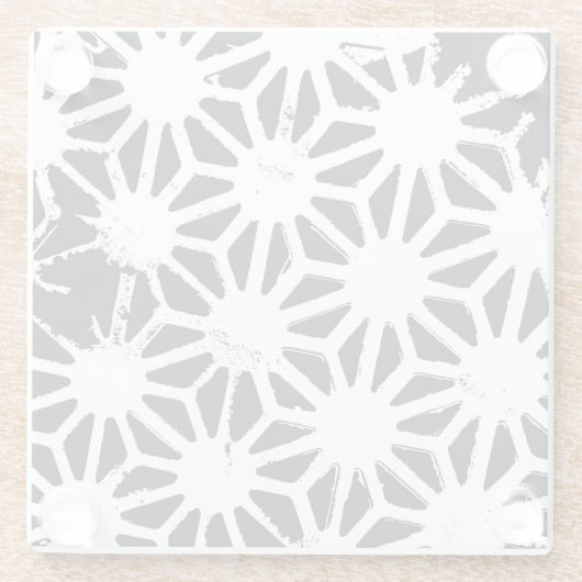 geometrisches Schwarzweißmuster Glasuntersetzer (Rückseite)