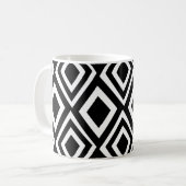 Geometrisches Schwarzweißmuster Kaffeetasse (Vorderseite Links)