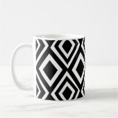 Geometrisches Schwarzweißmuster Kaffeetasse (Links)