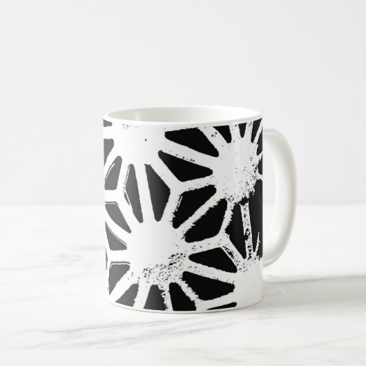 geometrisches Schwarzweißmuster Kaffeetasse (VorderseiteRechts)