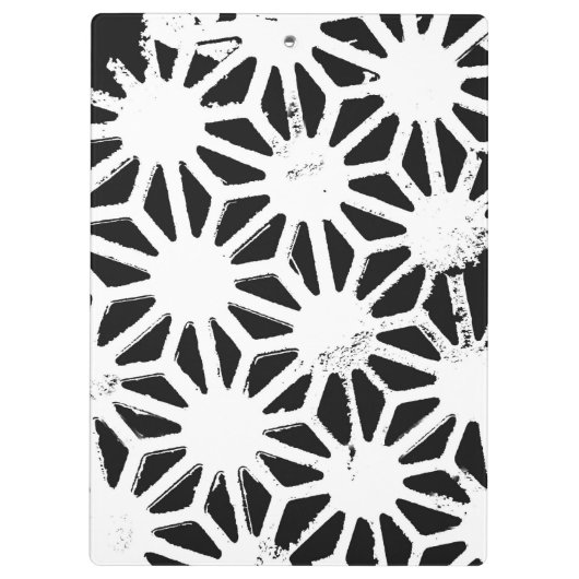geometrisches Schwarzweißmuster Klemmbrett (Rückseite)