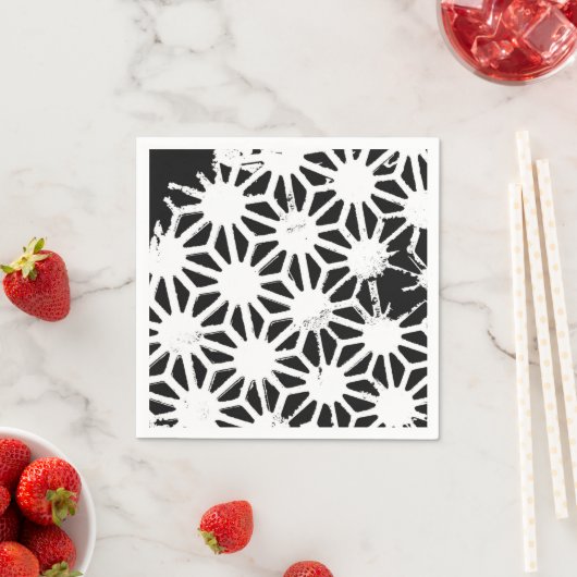 geometrisches Schwarzweißmuster Serviette (Beispiel)