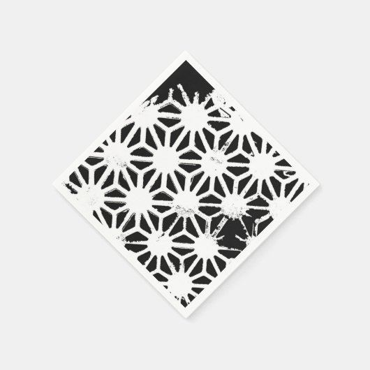 geometrisches Schwarzweißmuster Serviette (Ecke)