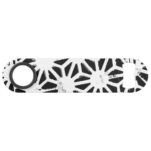 geometrisches Schwarzweißmuster Speed Flaschenöffner (Vorderseite (Horizontal))