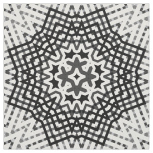 Geometrisches Schwarzweißmuster Stoff
