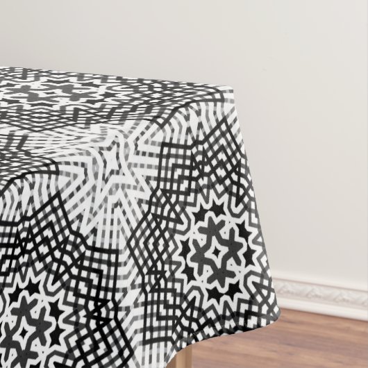 Geometrisches Schwarzweißmuster Tischdecke (Beispiel)
