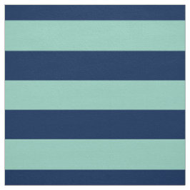 Geometrisches Seafoam Grün und Marine-Streifen Stoff