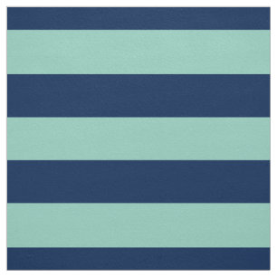Geometrisches Seafoam Grün und Marine-Streifen Stoff