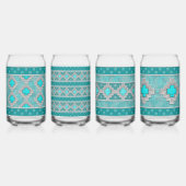 Geometrisches Set aus Südwesttürkissteinen Dosenglas (Links)