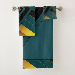 geometrisches Set für das Badehandtuch