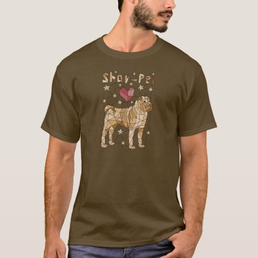 Geometrisches Shar Pei T-Shirt (Vorderseite)