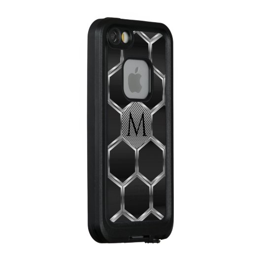 geometrisches Silber- und Graumuster 3 LifeProof iPhone Hülle (Hinten/Rechts)