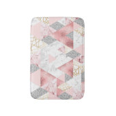 Geometrisches, silbernes Dreieck aus Gold, Marmorm Badematte (Vorderseite Vertikal)