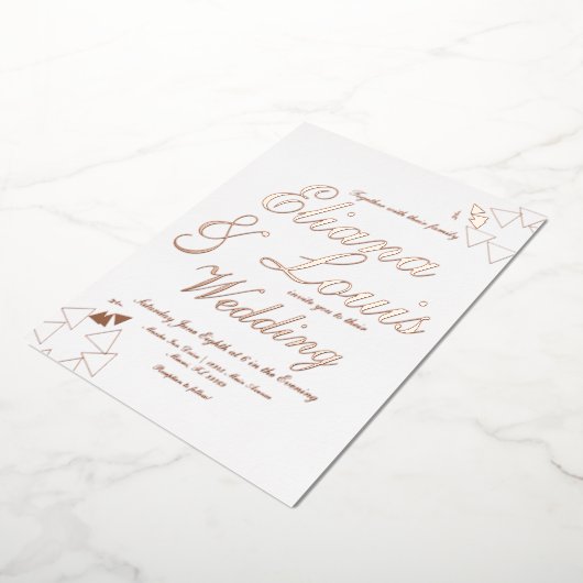 Geometrisches Skript Hochzeitpressen Folieneinladung (Gedreht)