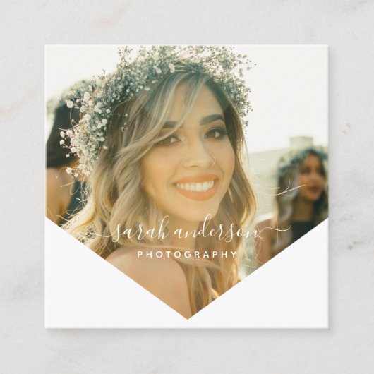 Geometrisches | Skript-moderne Quadratische Visitenkarte (Vorderseite)