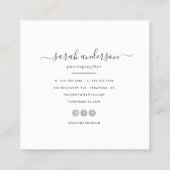 Geometrisches | Skript-moderne Quadratische Visitenkarte (Rückseite)