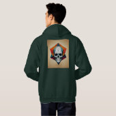 Geometrisches Skull-Logo Hoodie (Schwarz voll)
