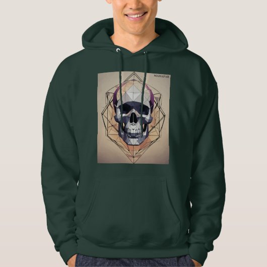 Geometrisches Skull-Logo Hoodie (Vorderseite)