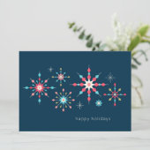 Geometrisches Snowflake Holiday Greeting Feiertagskarte (Stehend Vorderseite)